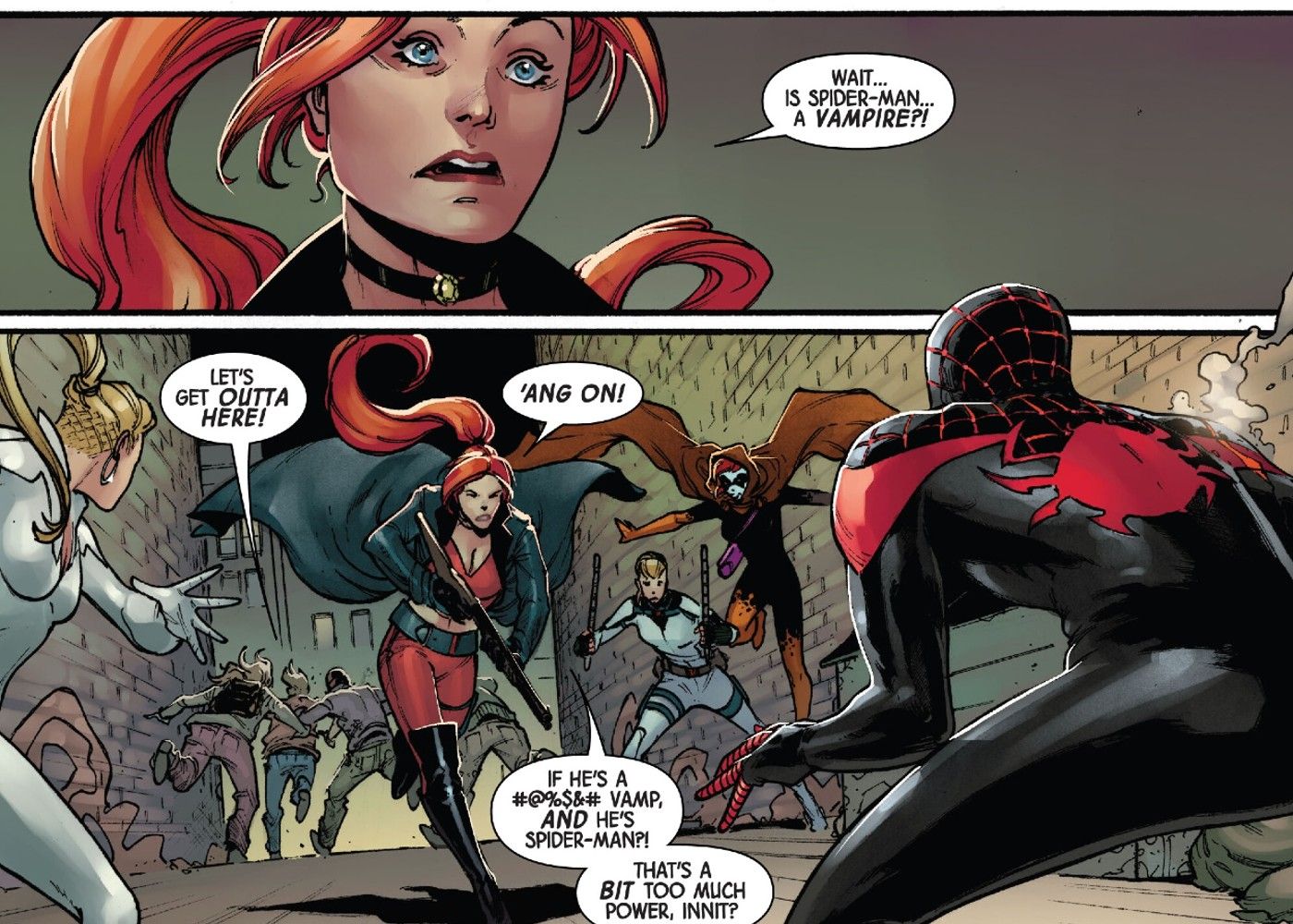 Elsa Bloodstone must be stopped from killing Miles Morales Spider-Man in Blood Hunters #1 because he is a vampire.