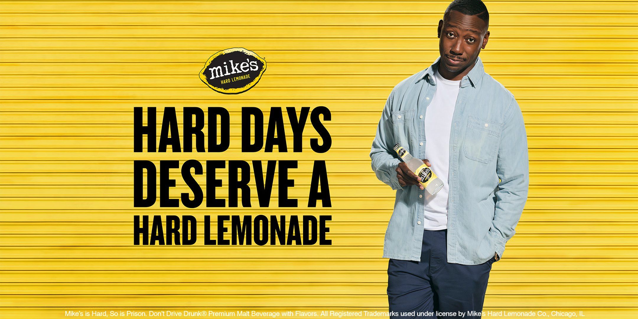 Banner promocional da Lamorne Morris Mike's Hard Lemonade