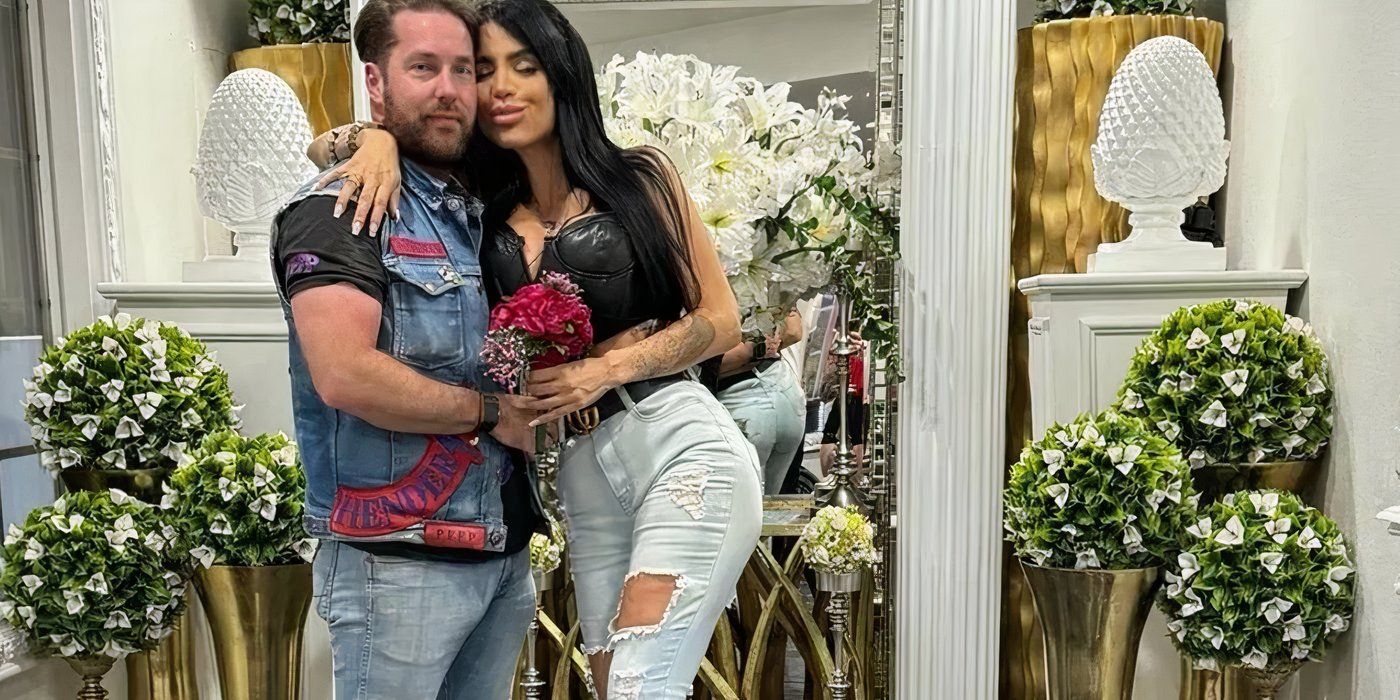 Larissa lima in 90 Day Fiance posing with husband at Las Vegas chapel