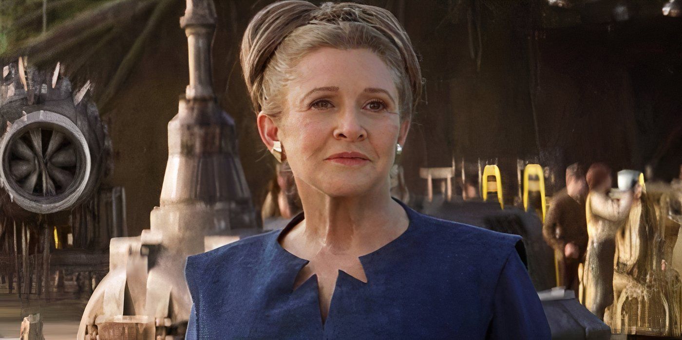 Leia Organa em uma Base da Resistência nas sequências de Star Wars. 