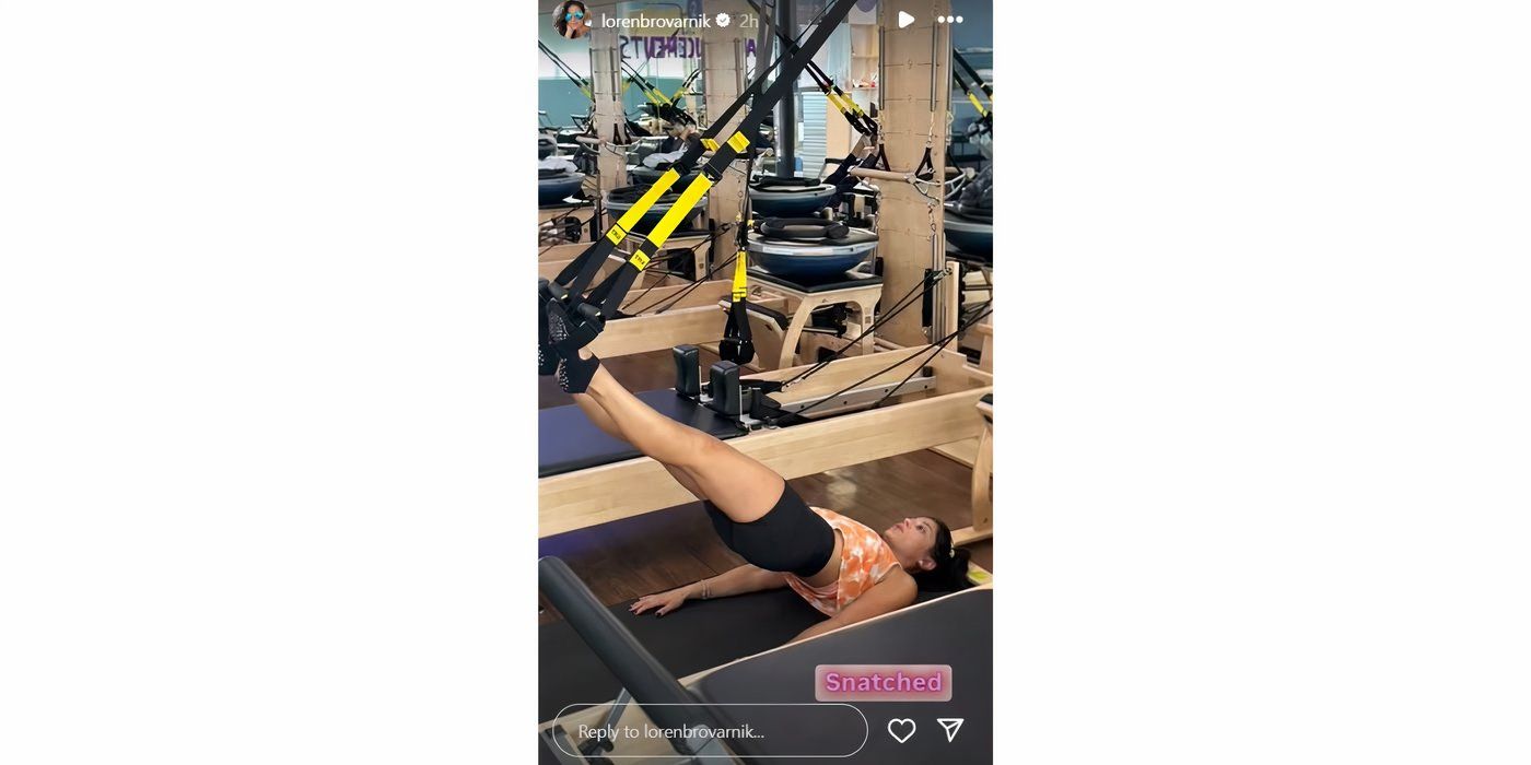 Loren Brovarnik em 90 Day Fiance se exercitando em estúdio de pilates