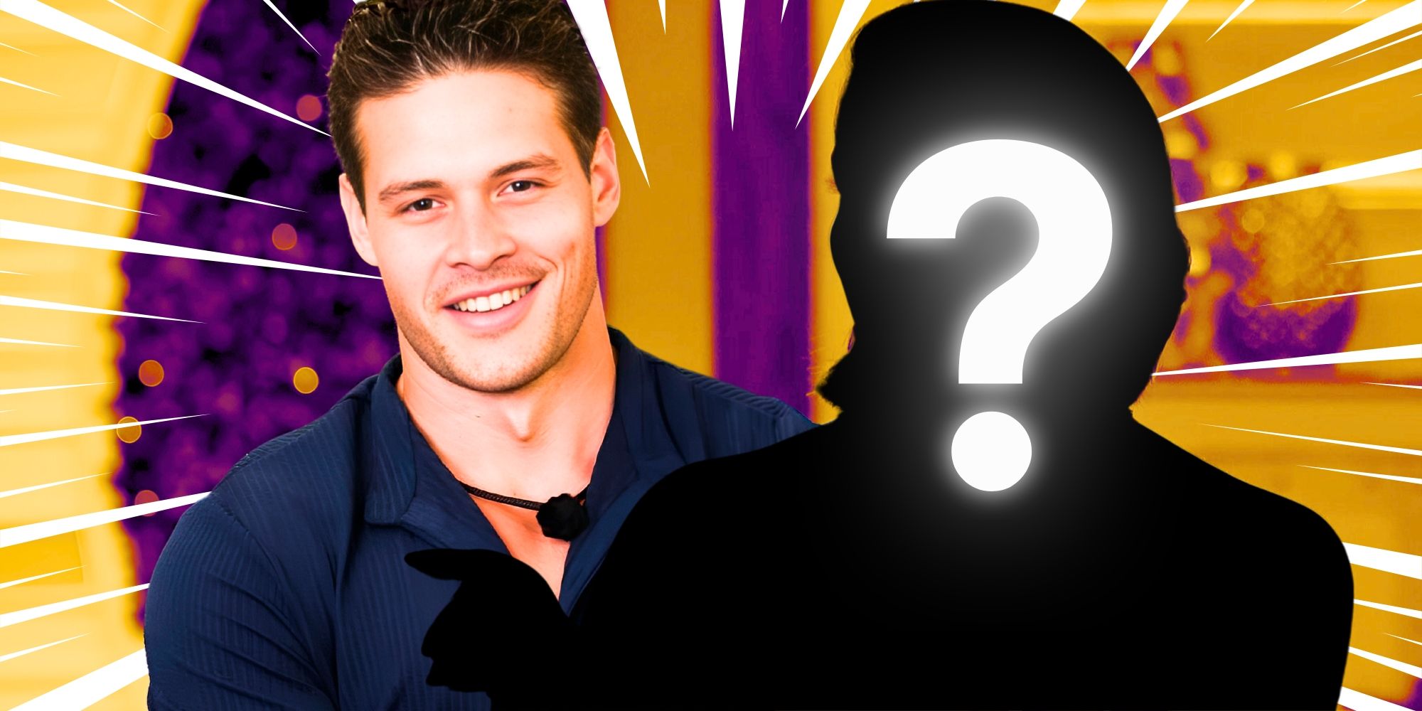 Love Island USA Season 6’s Connor Newsum smiles next to a mystery figure.