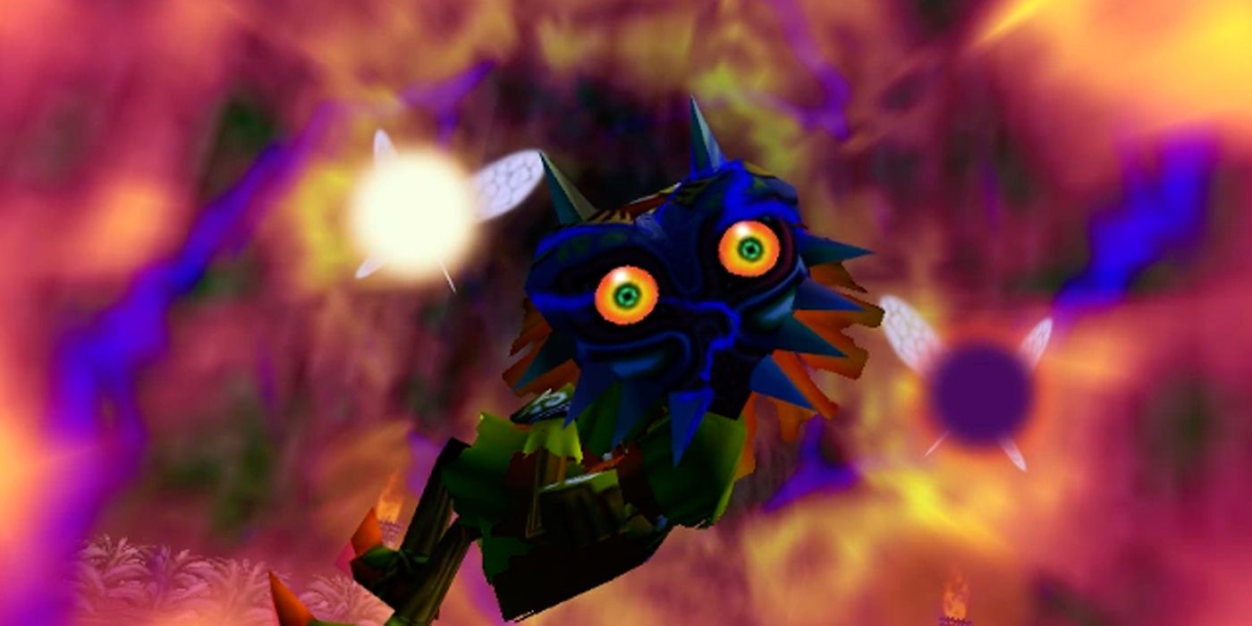 Skull Kid lanza un hechizo para convertir a Link en un Deku Scrub