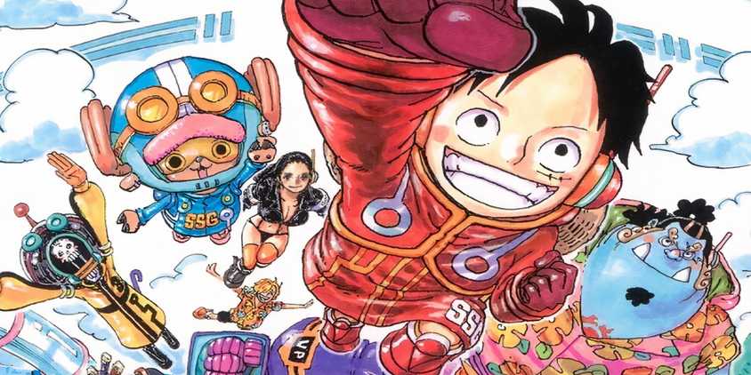 Manga cover of Luffy reaching his fist out