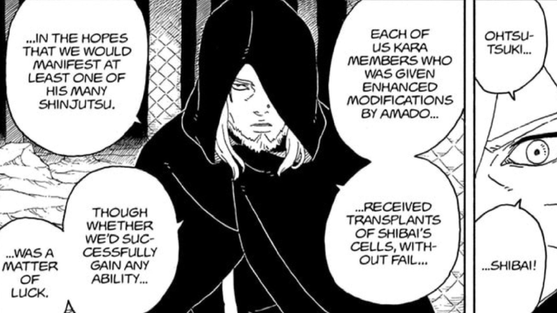 Manga panel of Kashin Koji talking to Boruto