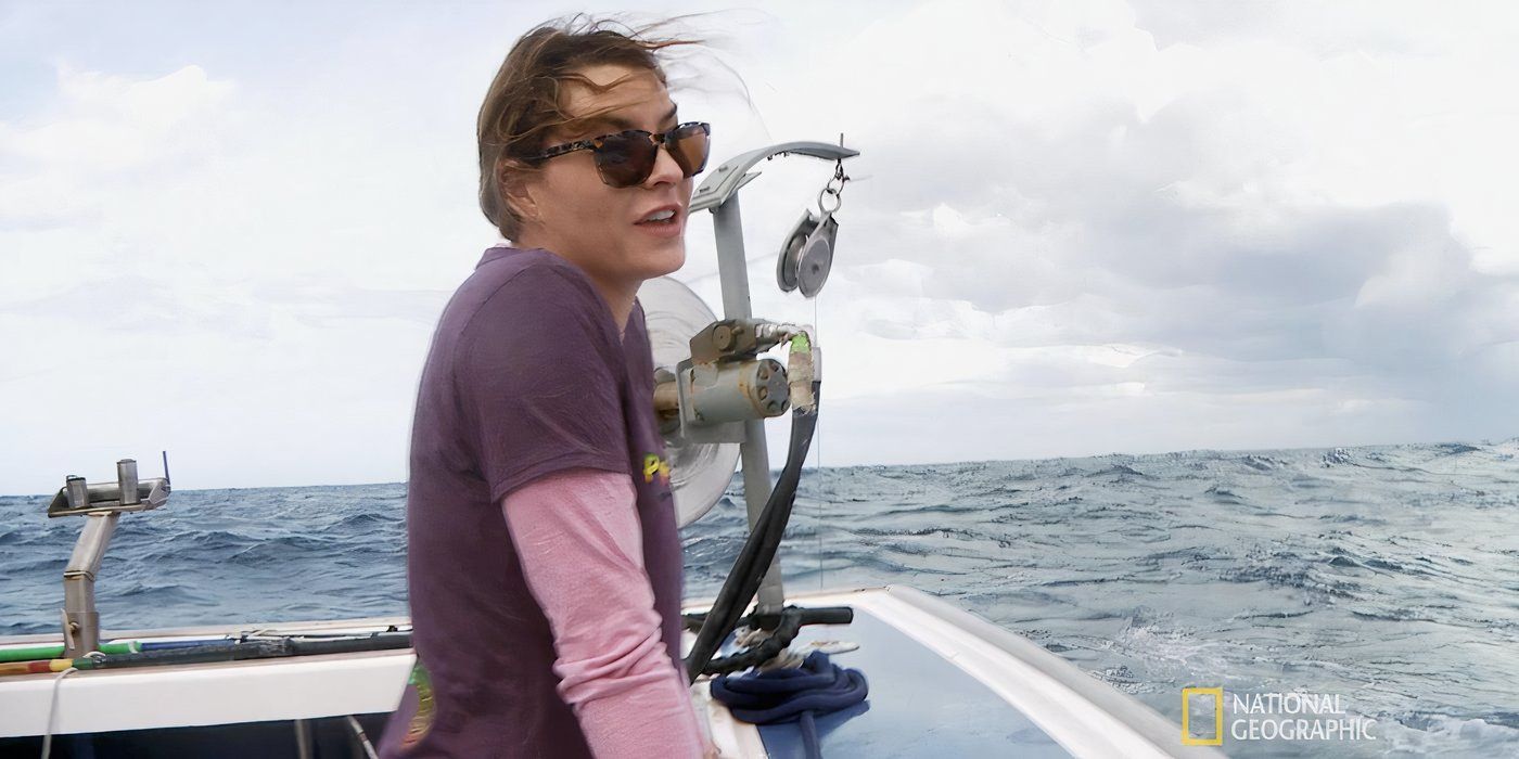 Marissa McLaughlin no barco em Wicked Tuna
