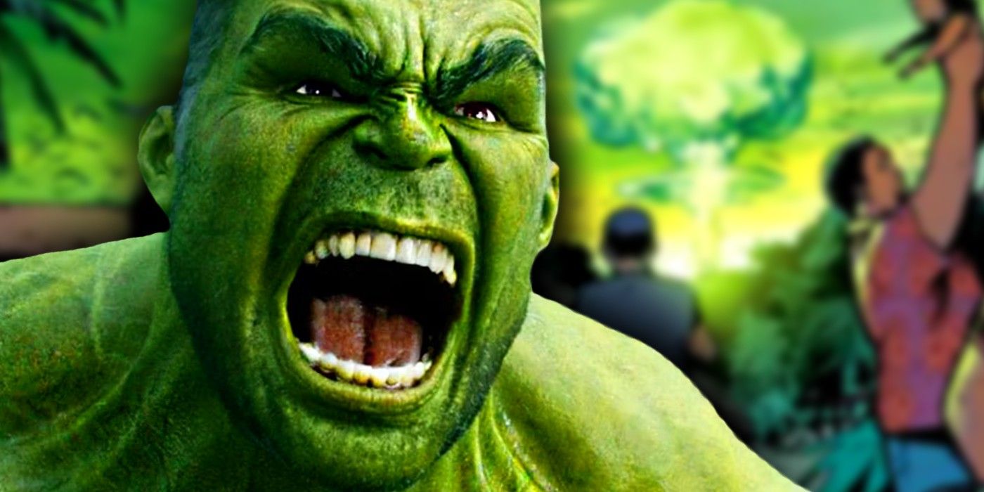 mcu hulk bellowing at a huge gamma explosion