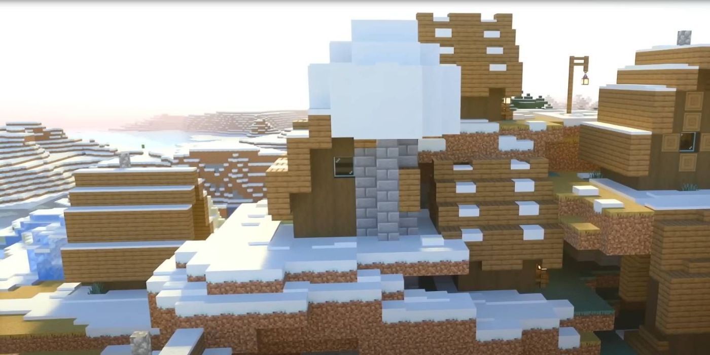 A view of a Minecraft Igloo covered in snow before the Last Snowy World Seed.