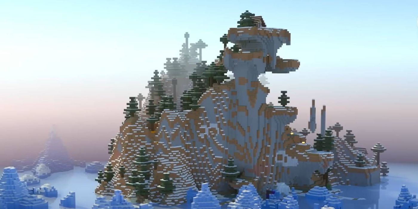 Minecraft Snowbound Island World Seed View.