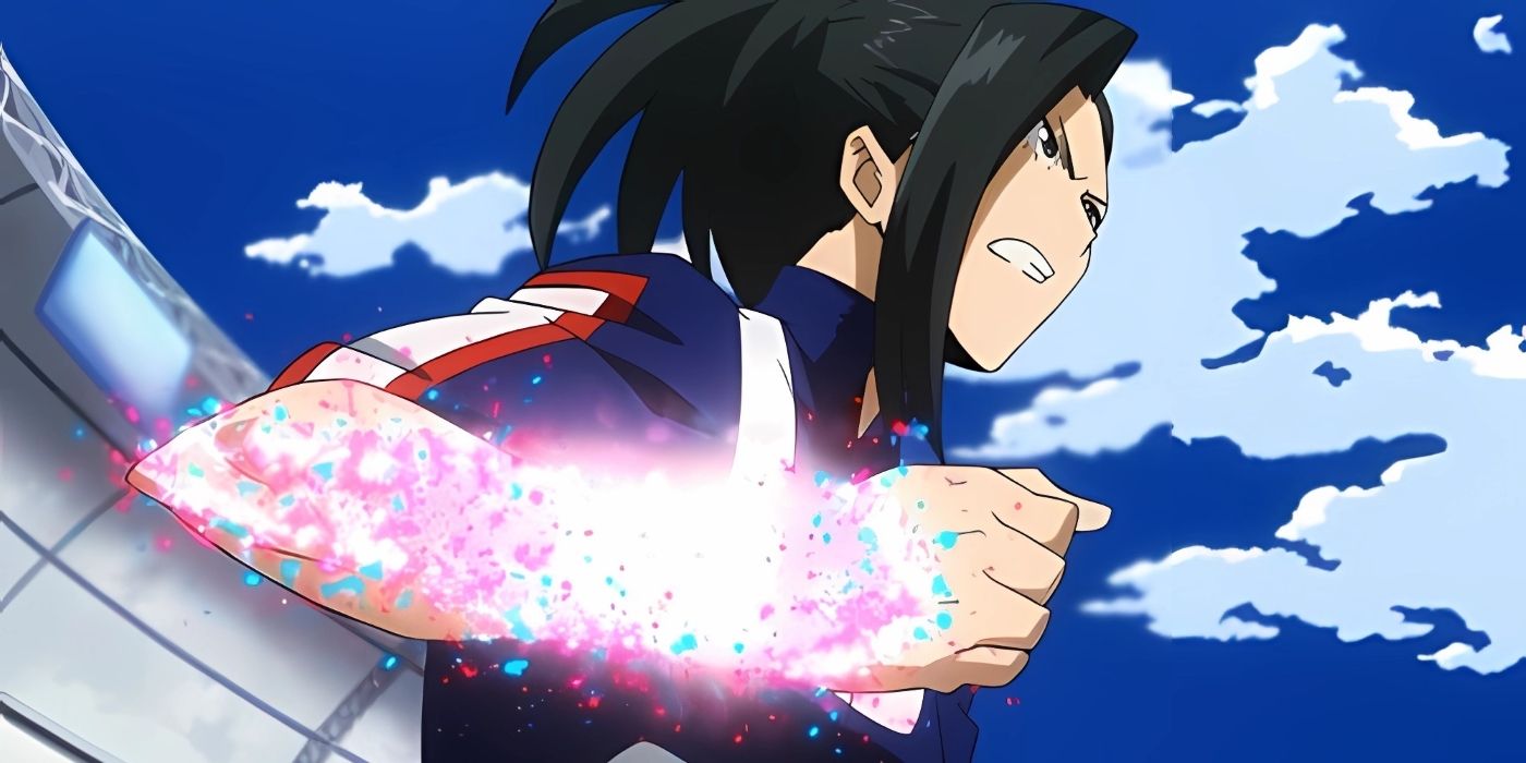 Momo using her Quirk during the Sports Festival to create a shield. 