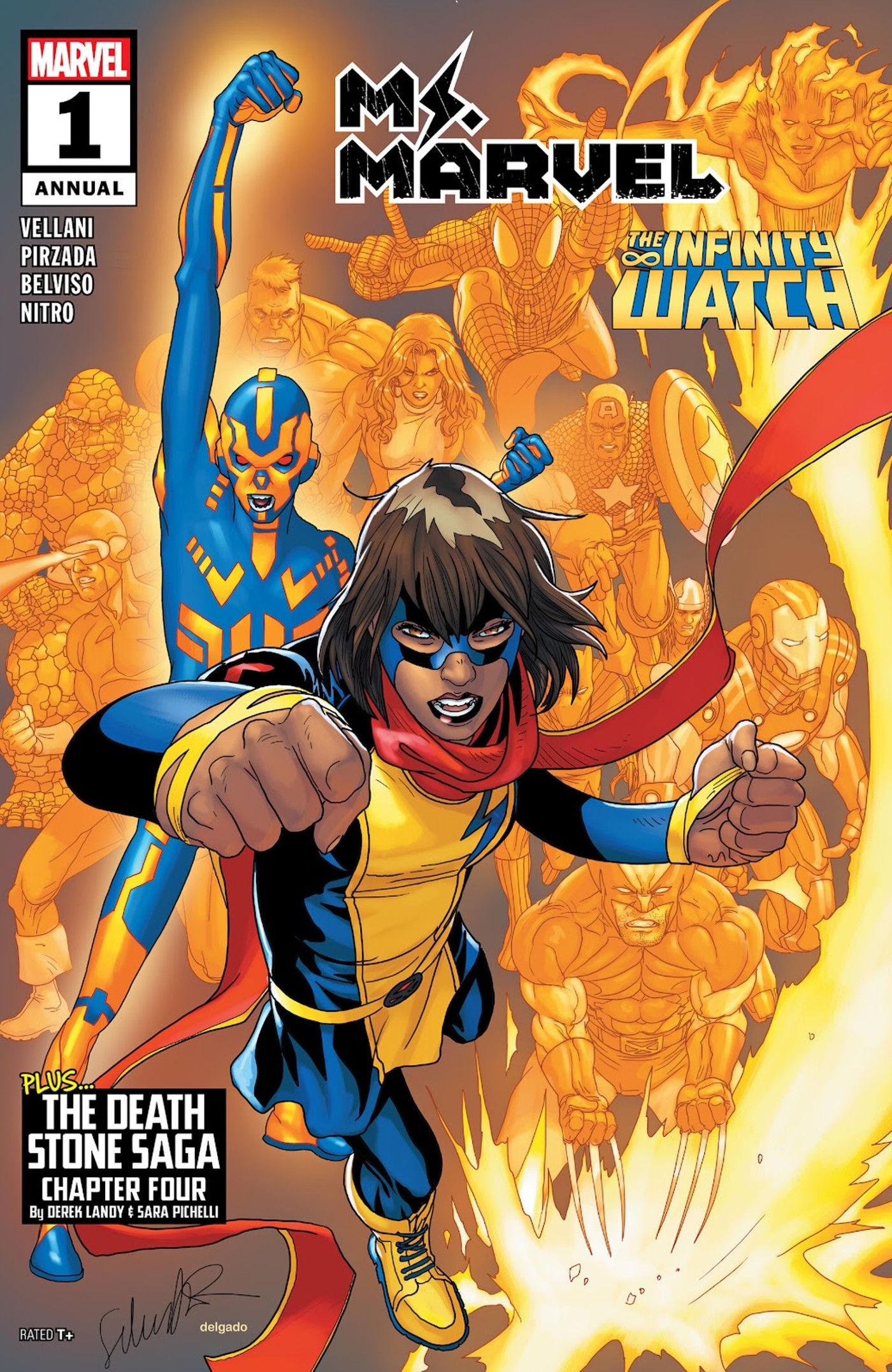 CAPA ANUAL DA MS MARVEL 2024 MOSTRANDO KAMALA COM MULTITUDE