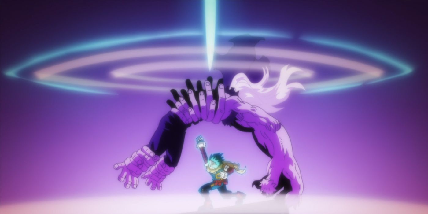 Deku uses Gearshift to deliver powerful blows to Shigaraki.