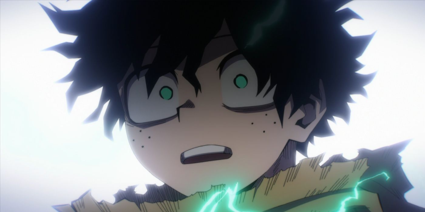 Deku parece atordoado com a devastação que Shigaraki causou aos outros heróis em sua ausência.