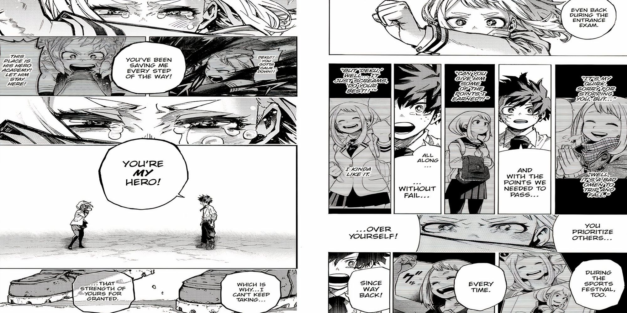 Izuku calls Ochaco his hero in the penultimate chapter