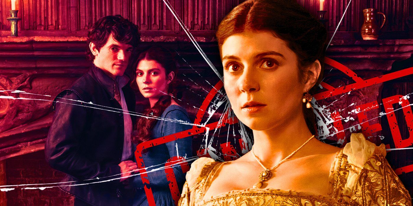Jane Grey from My Lady Jane is in front of the word