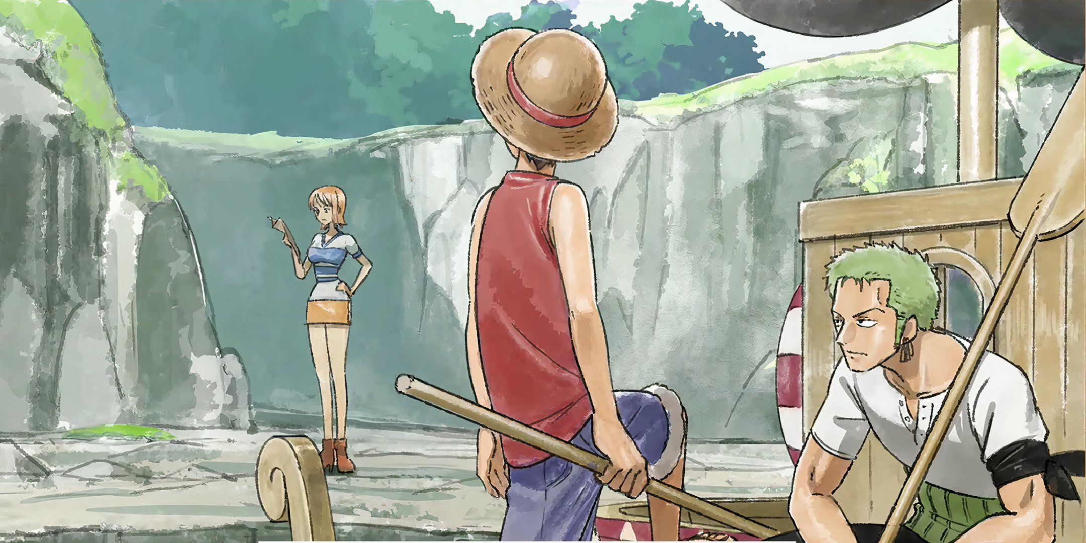 Nami zoro and luffy in new one piece remake concept art