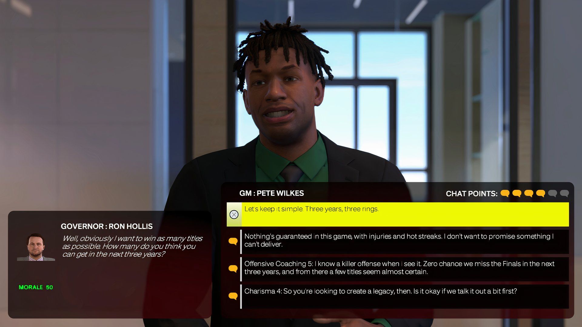 NBA 2K25 MyGM conversations screenshot