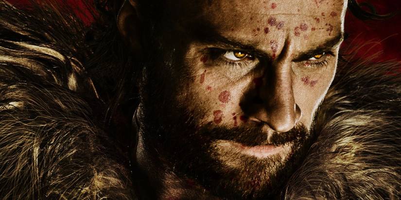 Kraven stares while covered in blood in the new poster for Kraven the Hunter