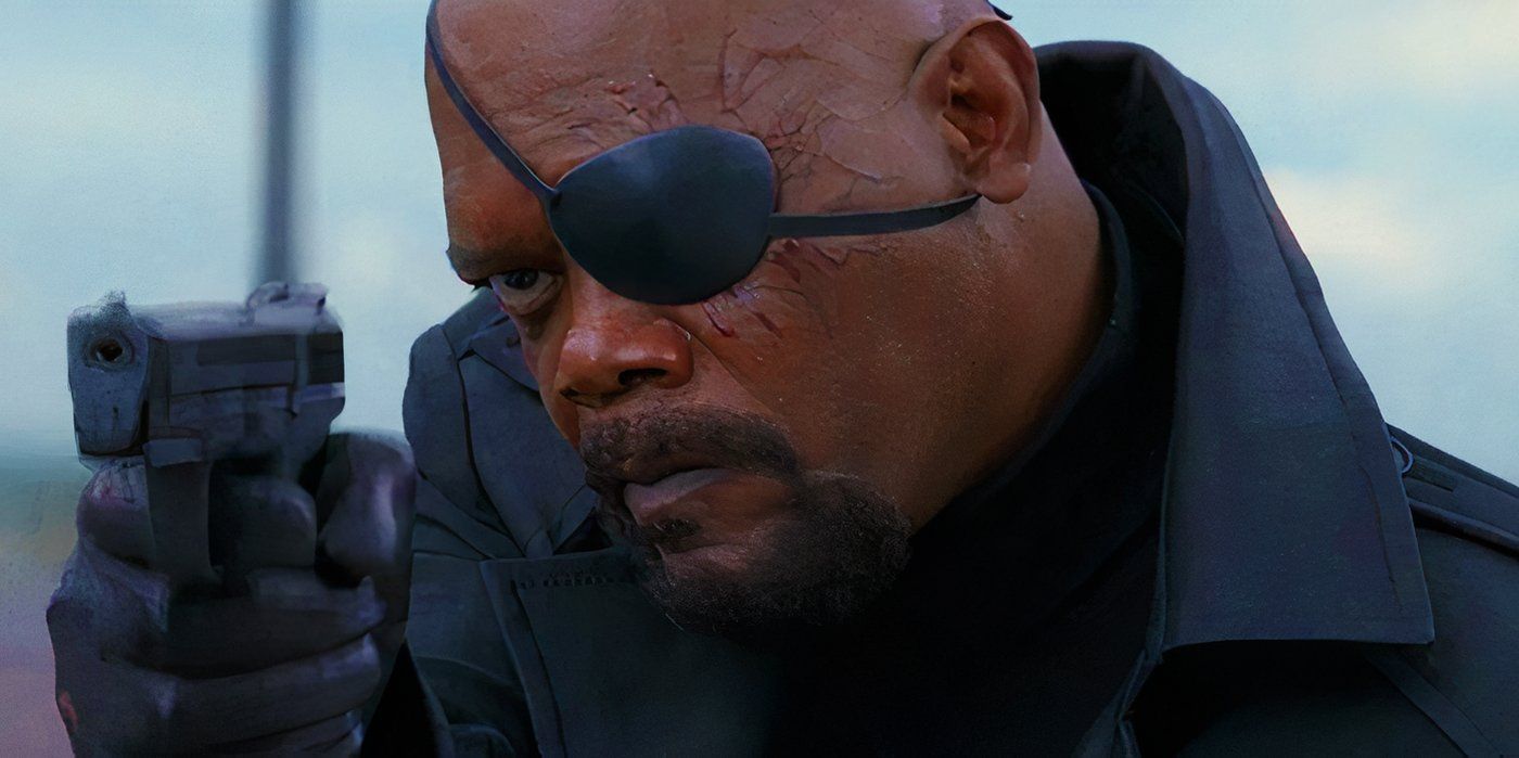 Nick Fury shooting in The Avengers