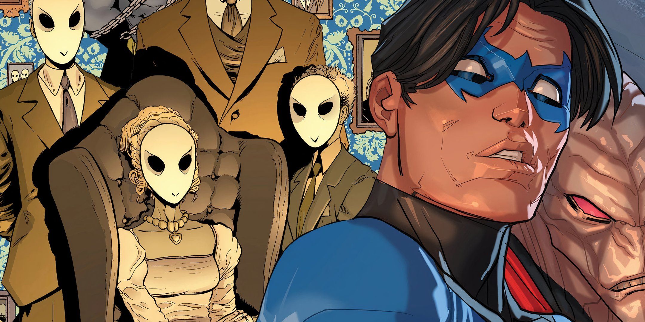 Nightwing Looking Freaked Out with the Court of Owls DC