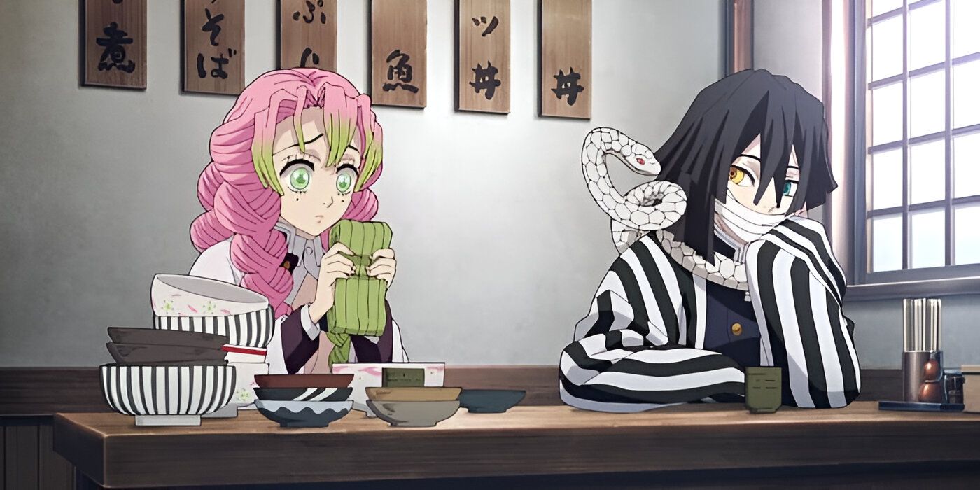 Mitsuri Kanroji and Obanai Iguro from Demon Slayer: Kimetsu no Yaiba present socks 