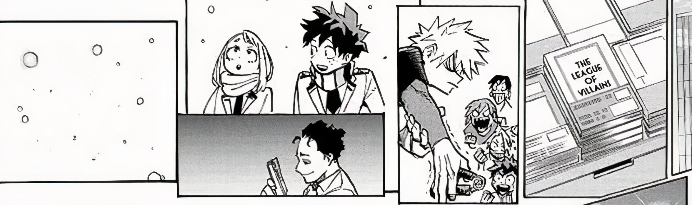 Ochako usando o cachecol de Deku no final de My Hero Academia