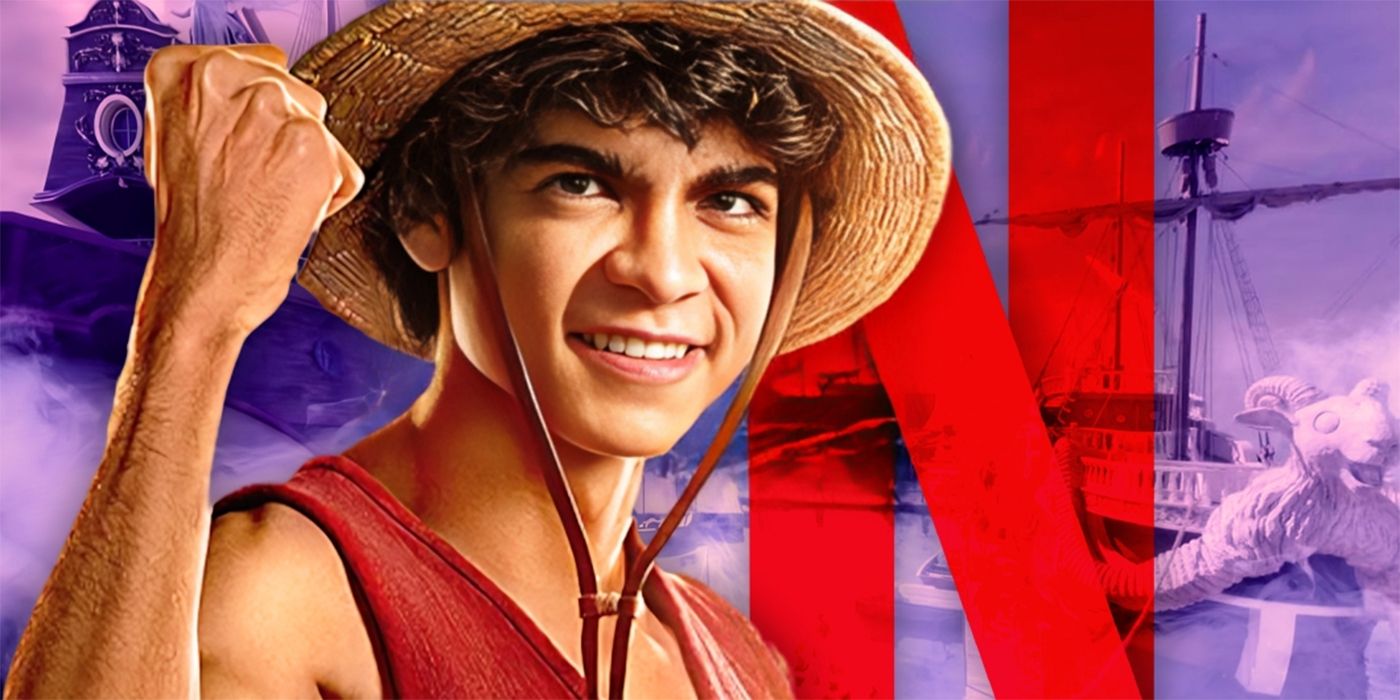 Custom image of live-action Luffy and the Netflix logo