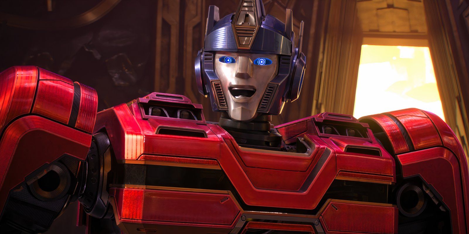 Optimus Prime sorrindo em Transformers One