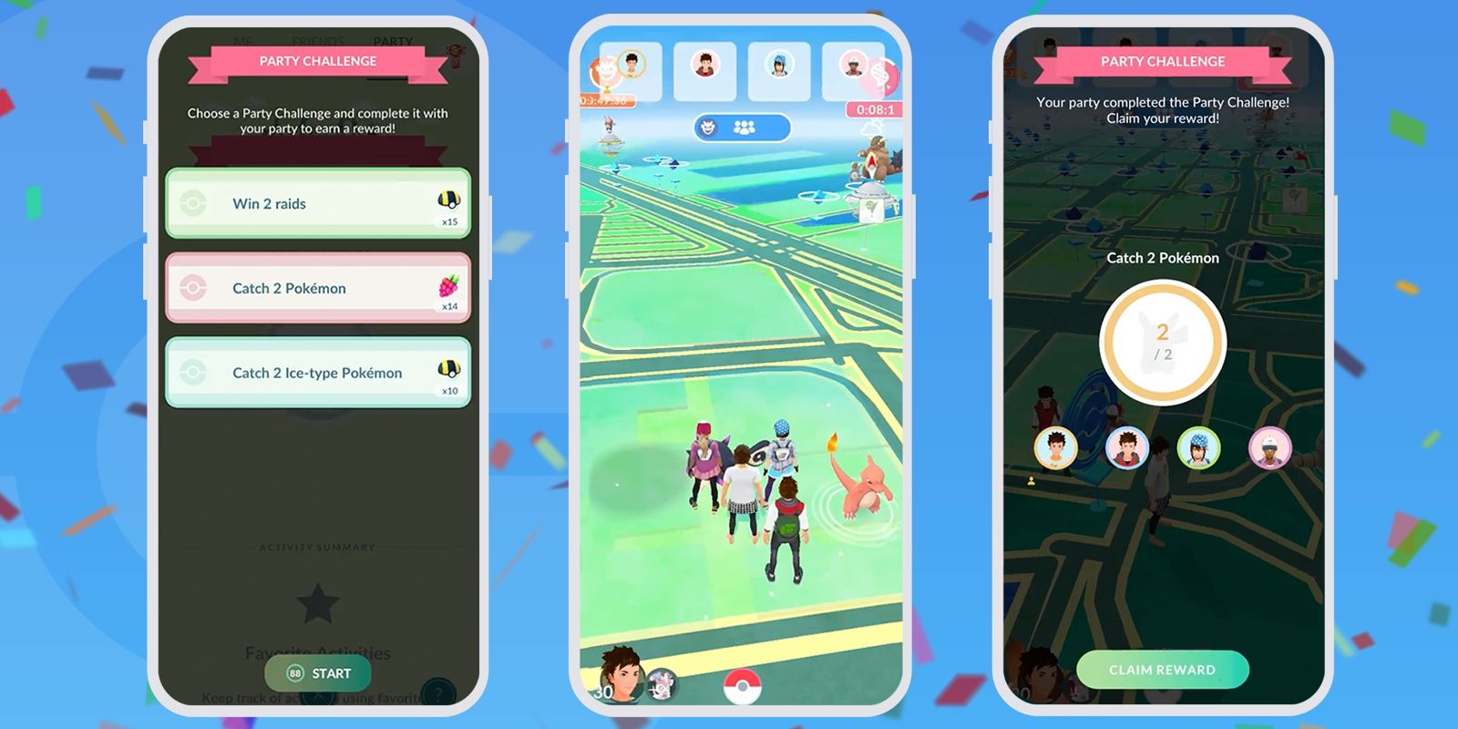 Completing Party Game Challenges in Pokemon GO