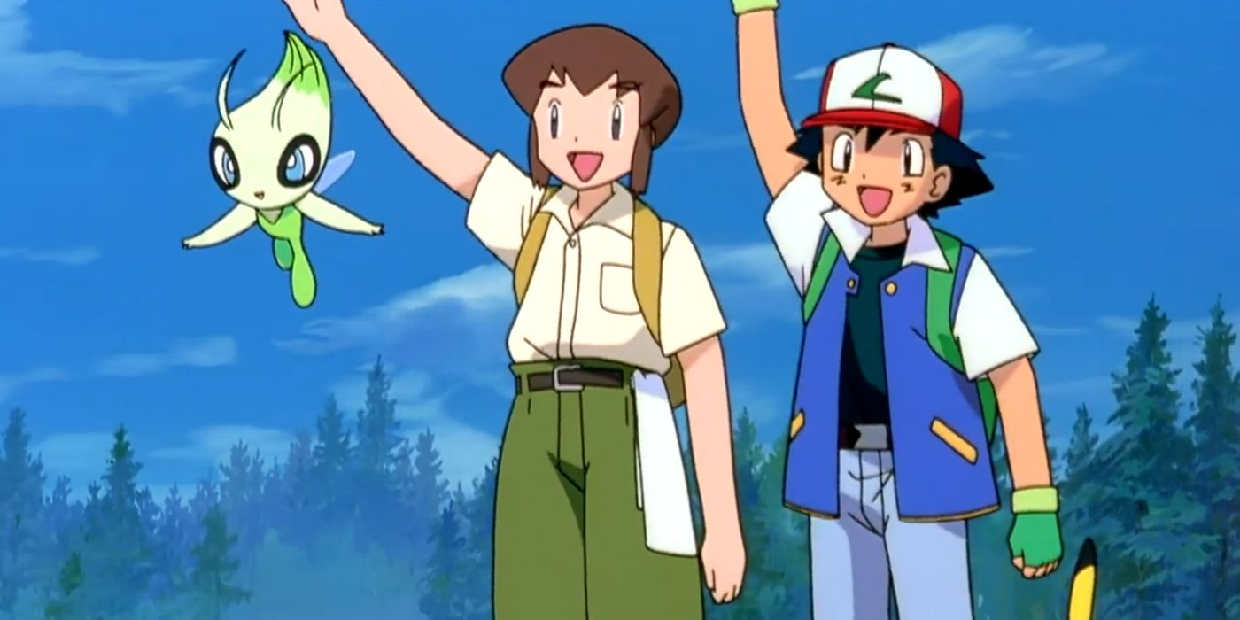 Ash e Sam com Celebi.