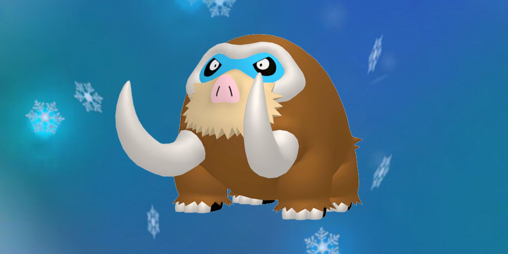 Mamoswine on an icy background in Pokemon GO