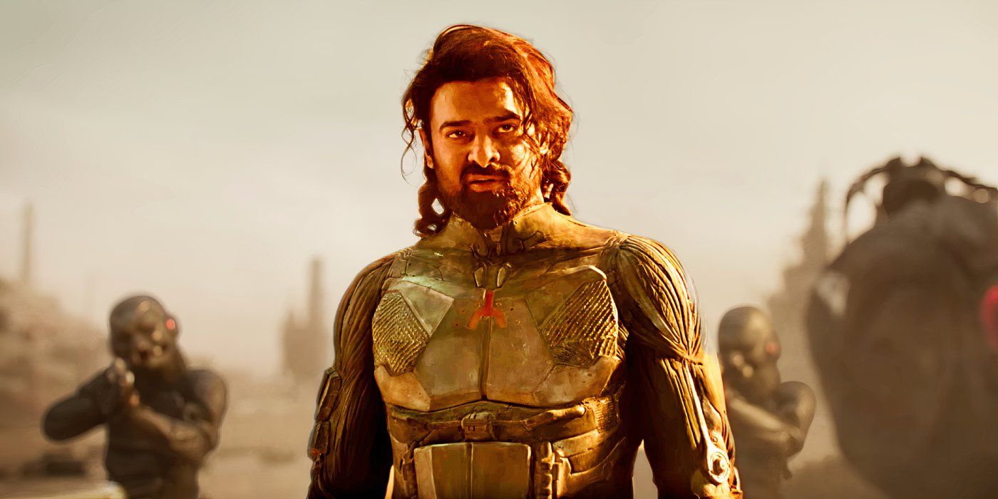 Kalki as Prabhas Bhairava stood in armor in 2898