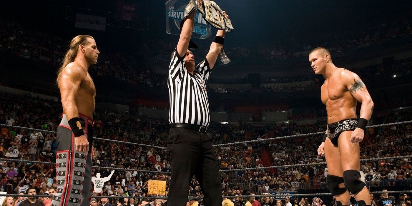 Randy Orton e Shawn Michaels se encaram momentos antes da partida do Survivor Series 2007 pelo WWE Championship