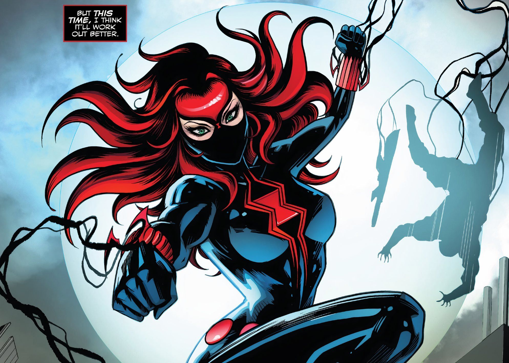 Black Widow y su nuevo simbionte, Sliver, se lanzan a la batalla.