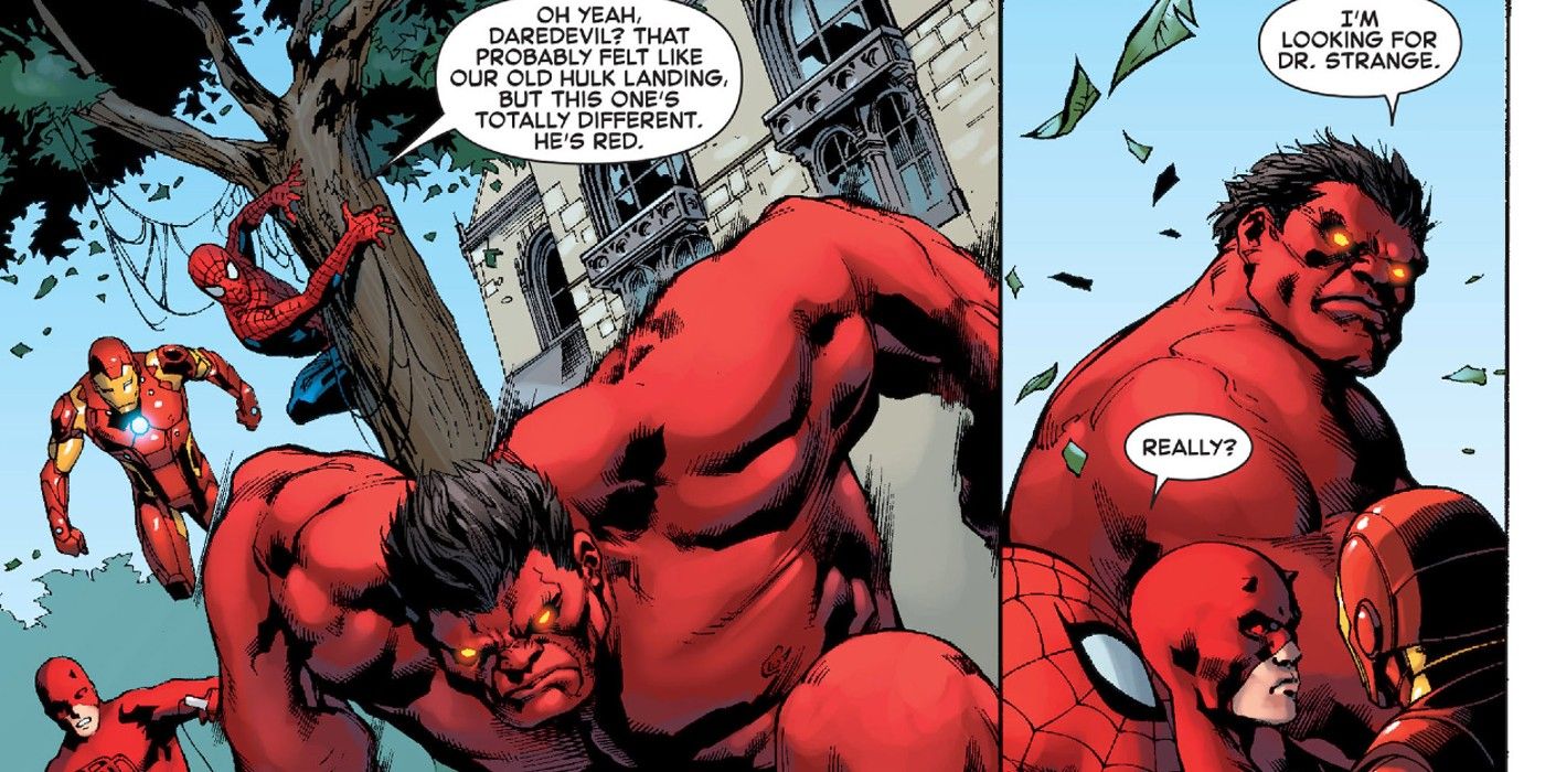 Red Hulk infiltrates Avengers Mansion