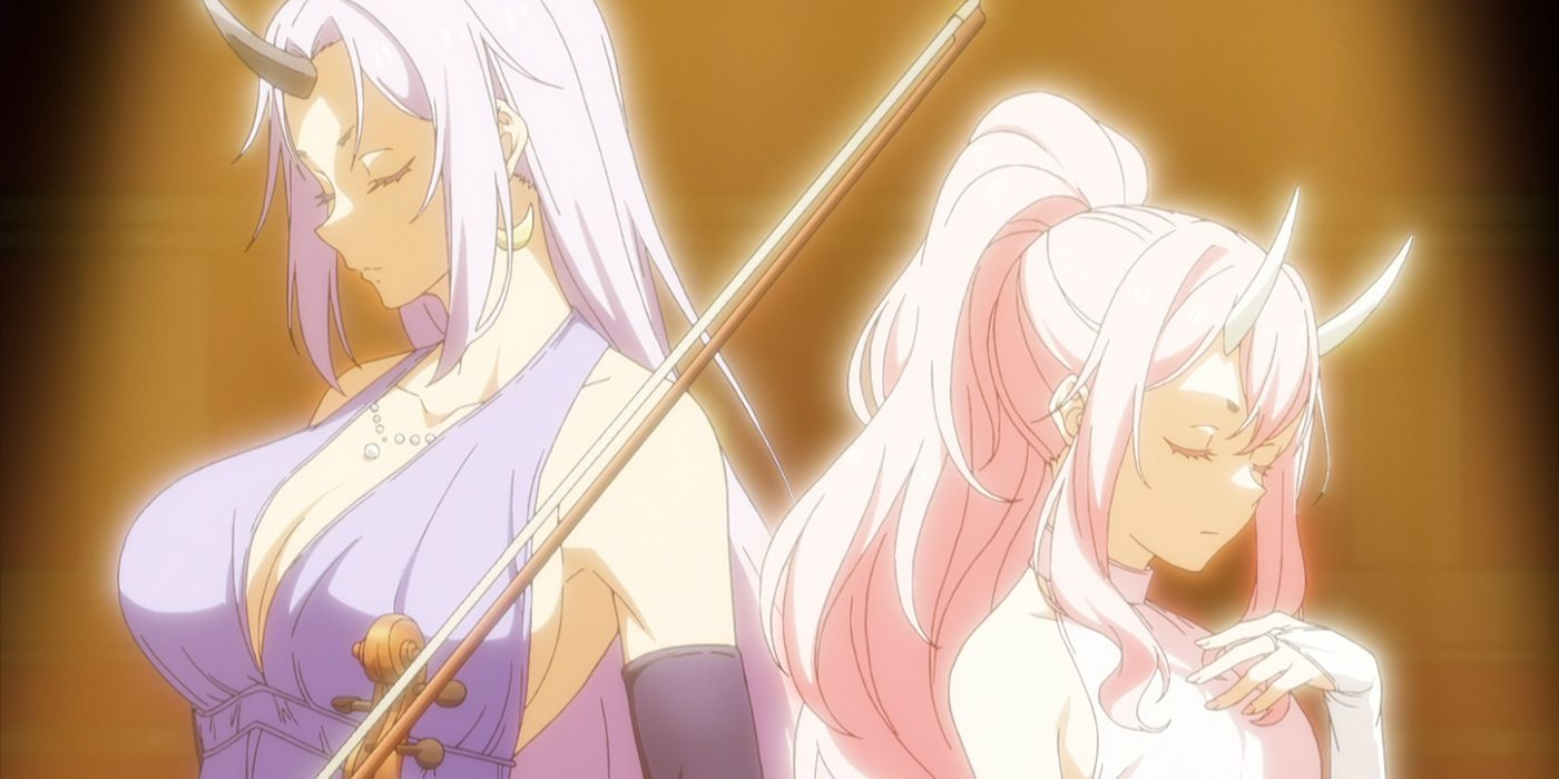Shion and Shuna prepare to play their musical instruments for the world.