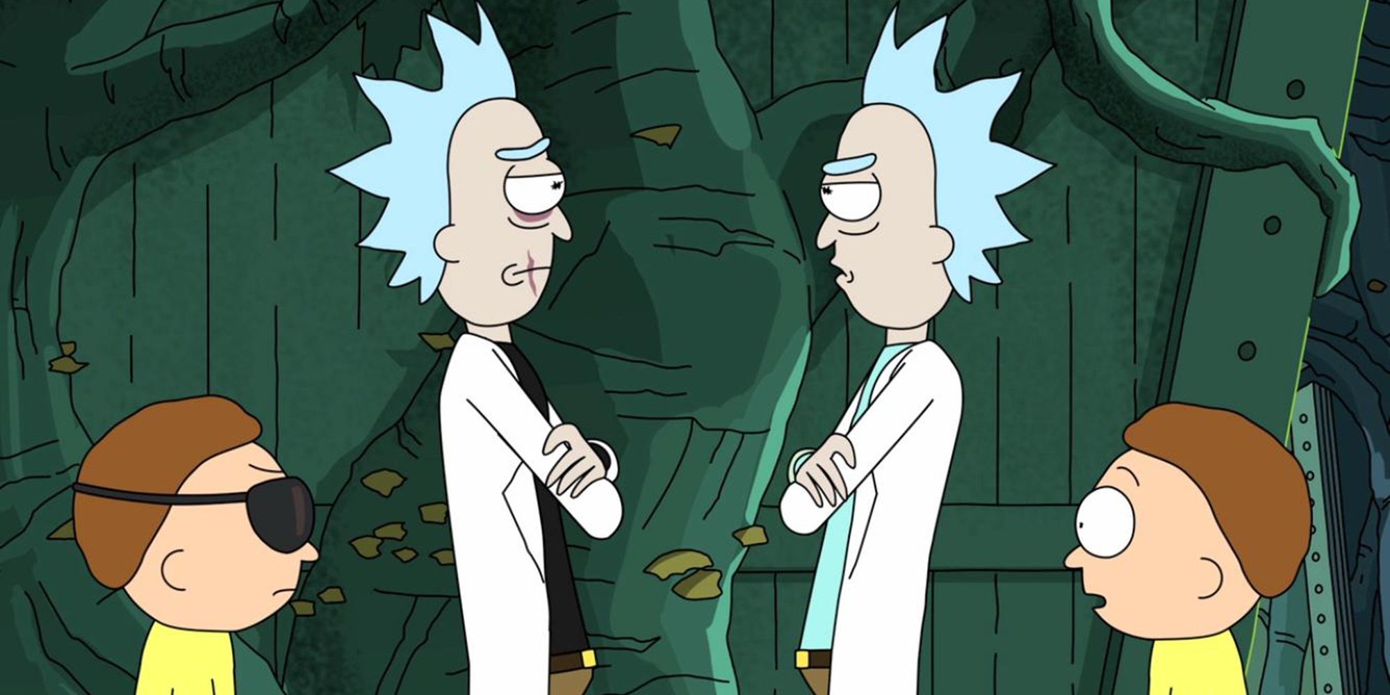 Rick and Morty talk to their other selves