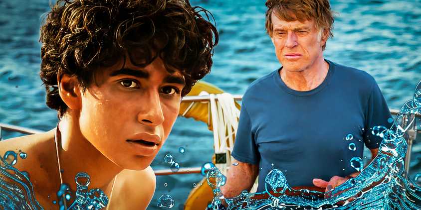 A custom image of Suraj Sharma from Life of Pi and Robert Redford in All Is Lost. 