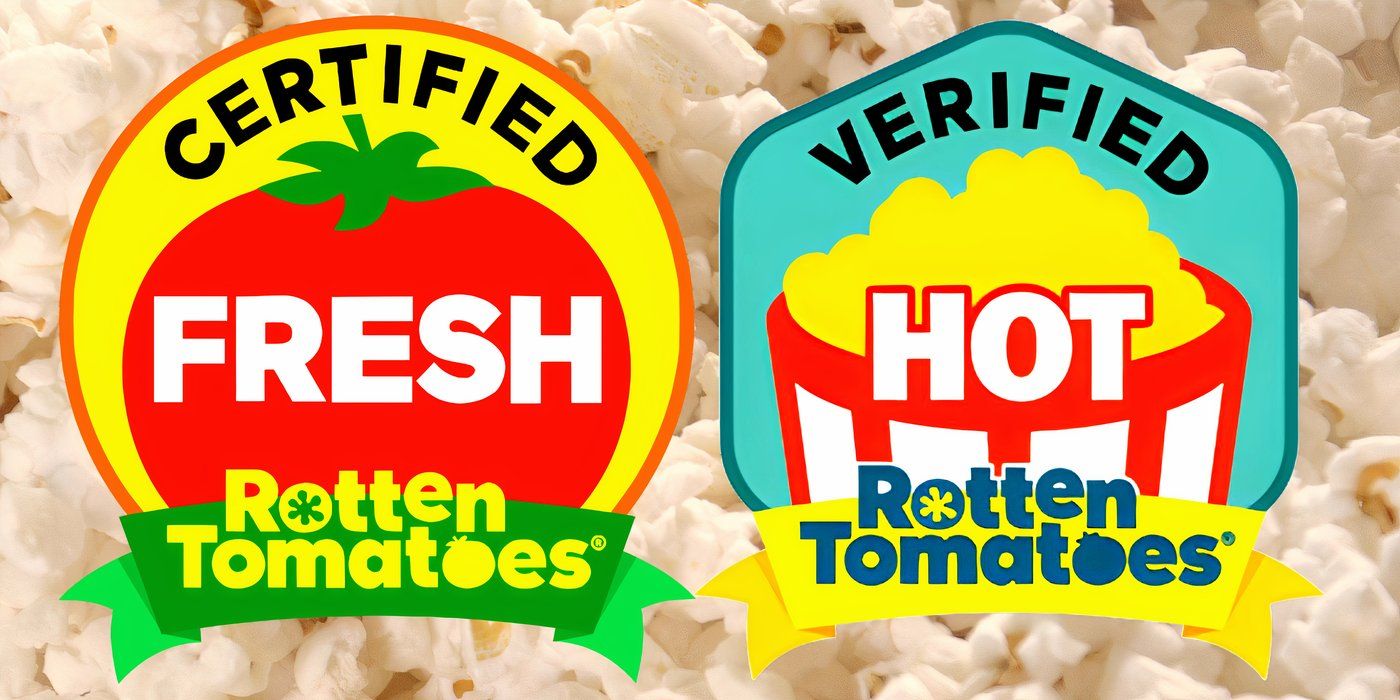 Rotten Tomatoes' Certified Fresh and Verified Hot Badges in Front of Popcorn