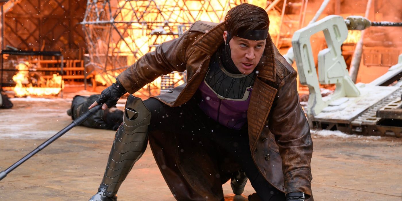 Channing Tatum as Gambit in Deadpool & Wolverine crouched down