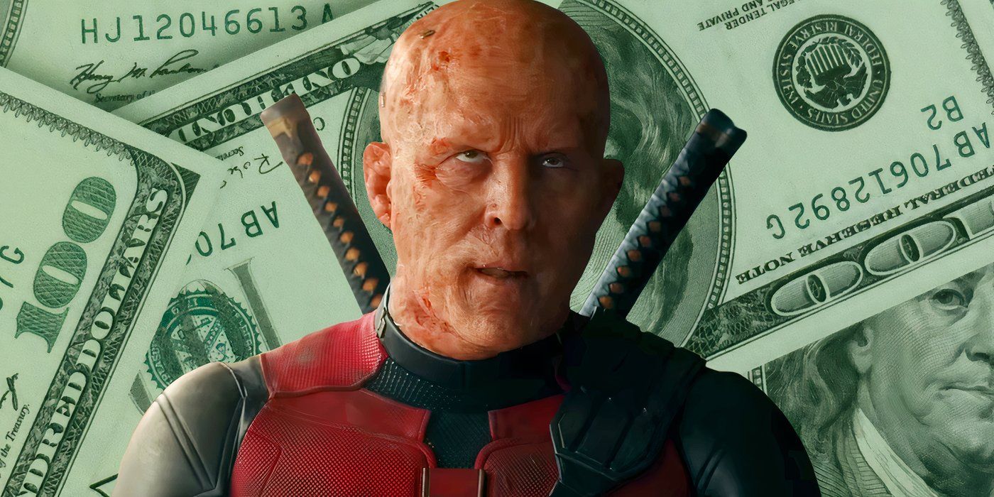 Ryan Reynolds as an Unmasked Deadpool Rolling His Eyes in Front of Money