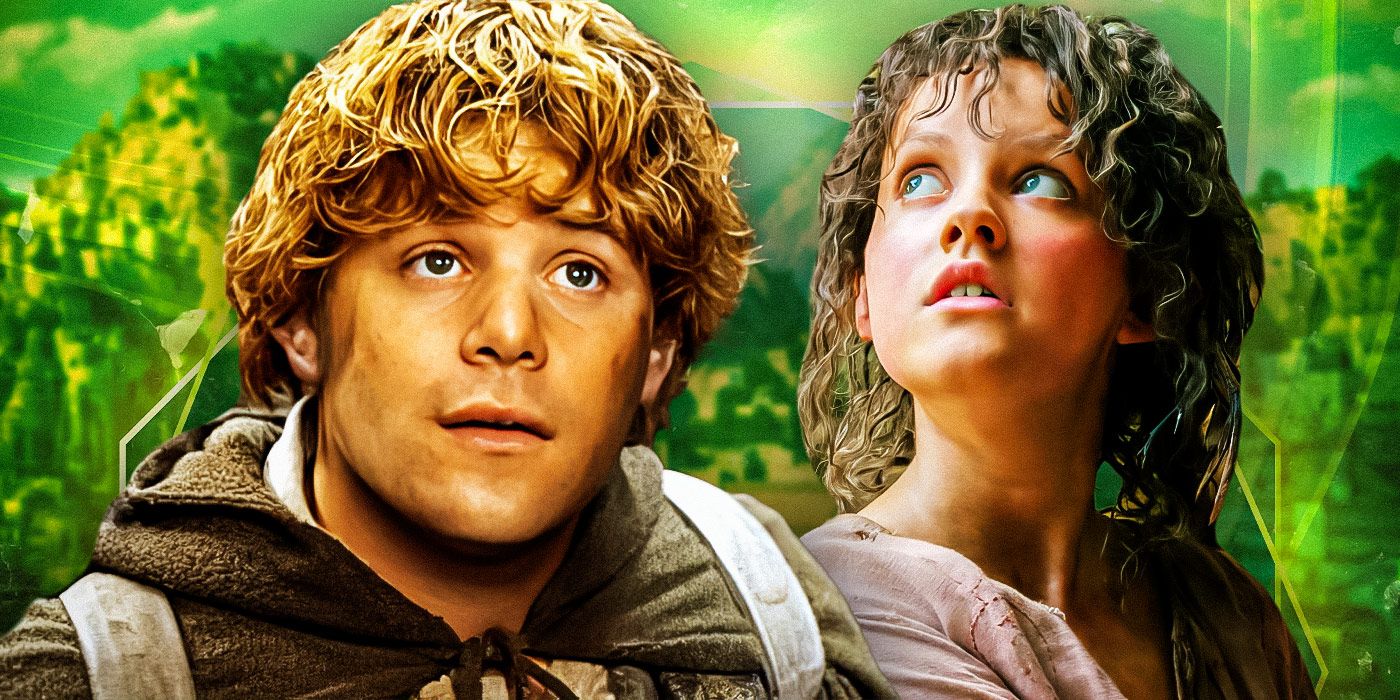 Sean Astin as Samwise Gamgee in The Lord of the Rings and Markella Kavenagh as Nori Brandyfoot in The Rings of Power