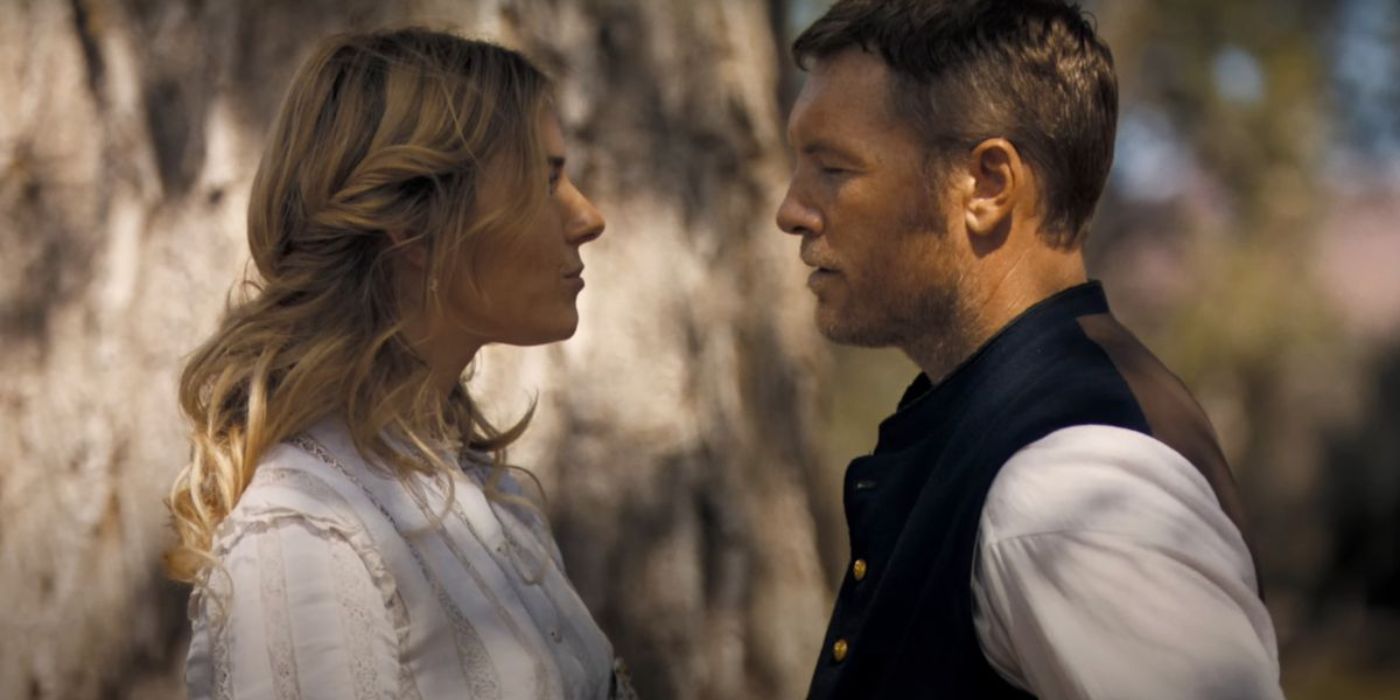 Sam Worthington and Sienna Miller from Horizon: An American Saga