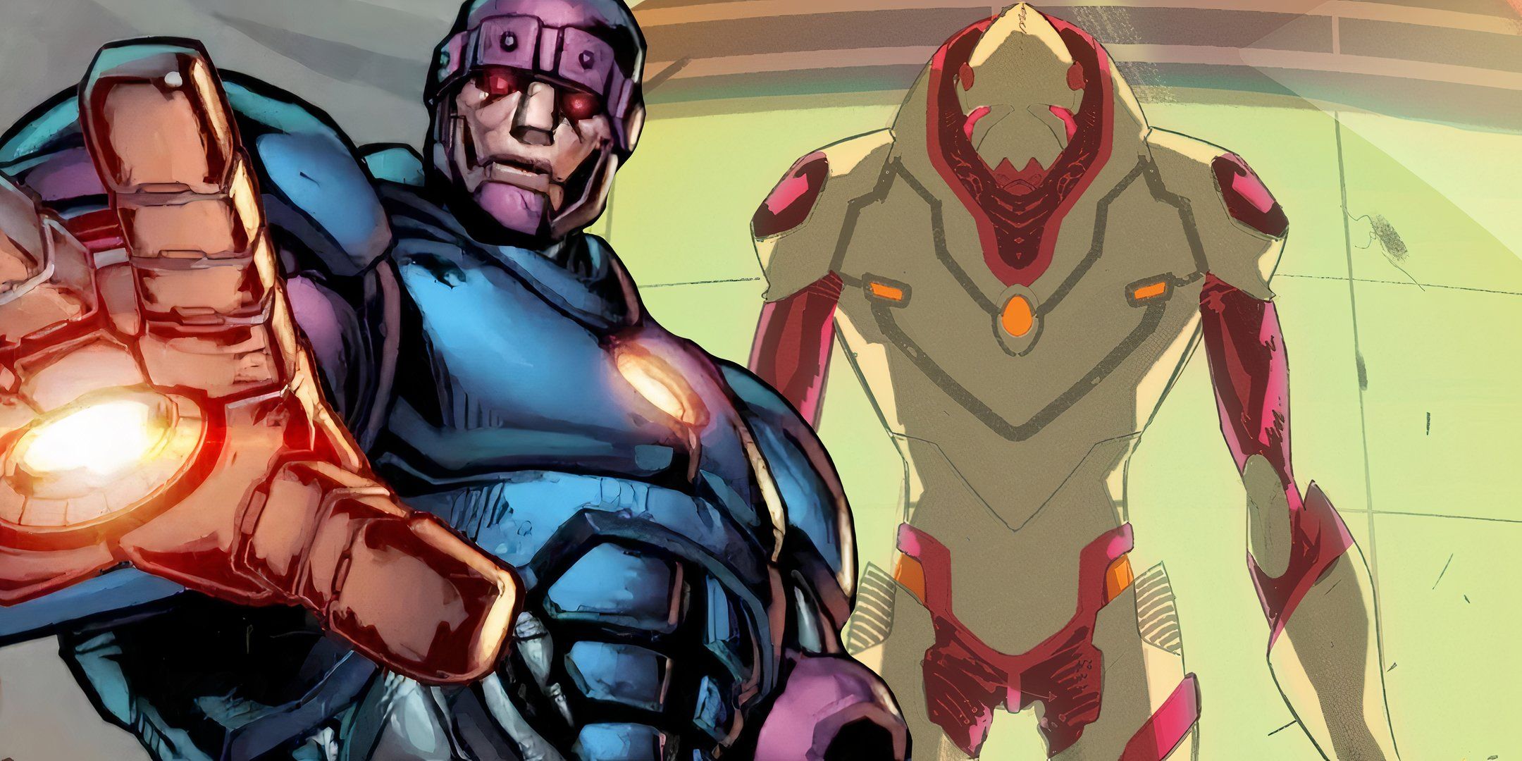 Sentinel with Glowing Hand with Pinnacle Standing Behind It DC Marvel