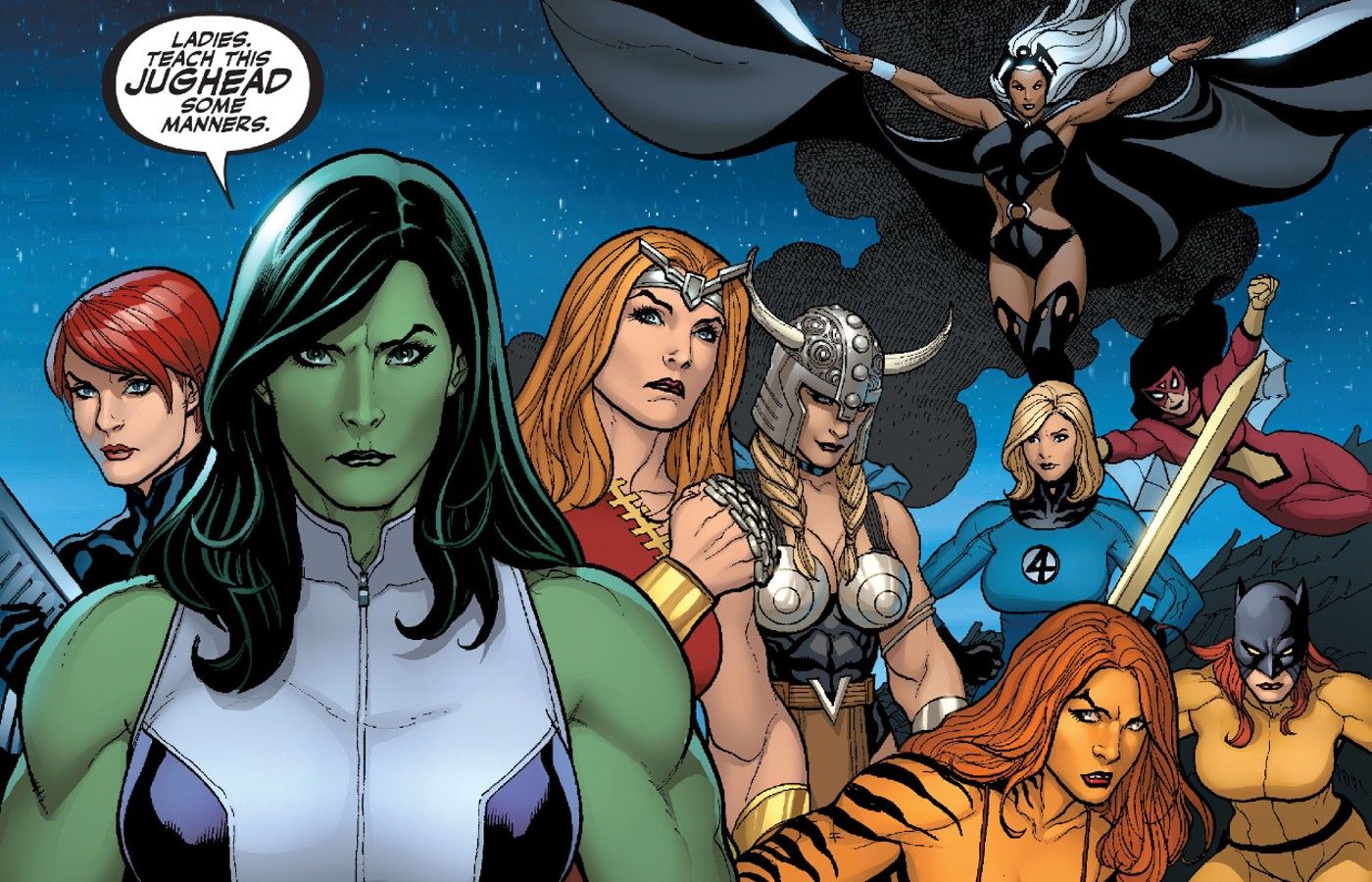 She-Hulk e as Lady Liberators se preparam para lutar contra o Red Hulk