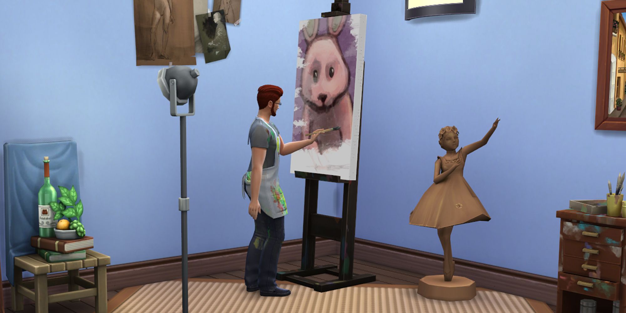 Sims 4 - Artista pintando em uma tela