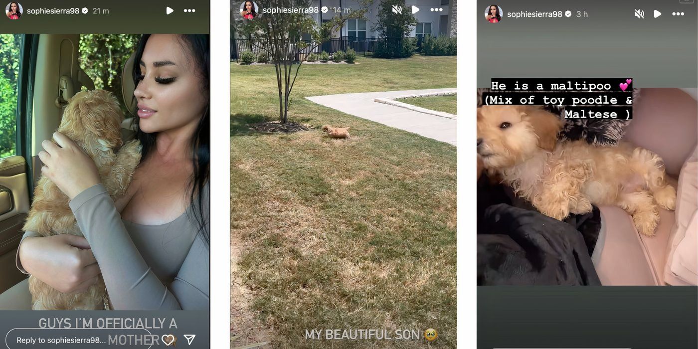 Sophie Sierra in 90 Day Fiance showing off her new Maltipoo puppy