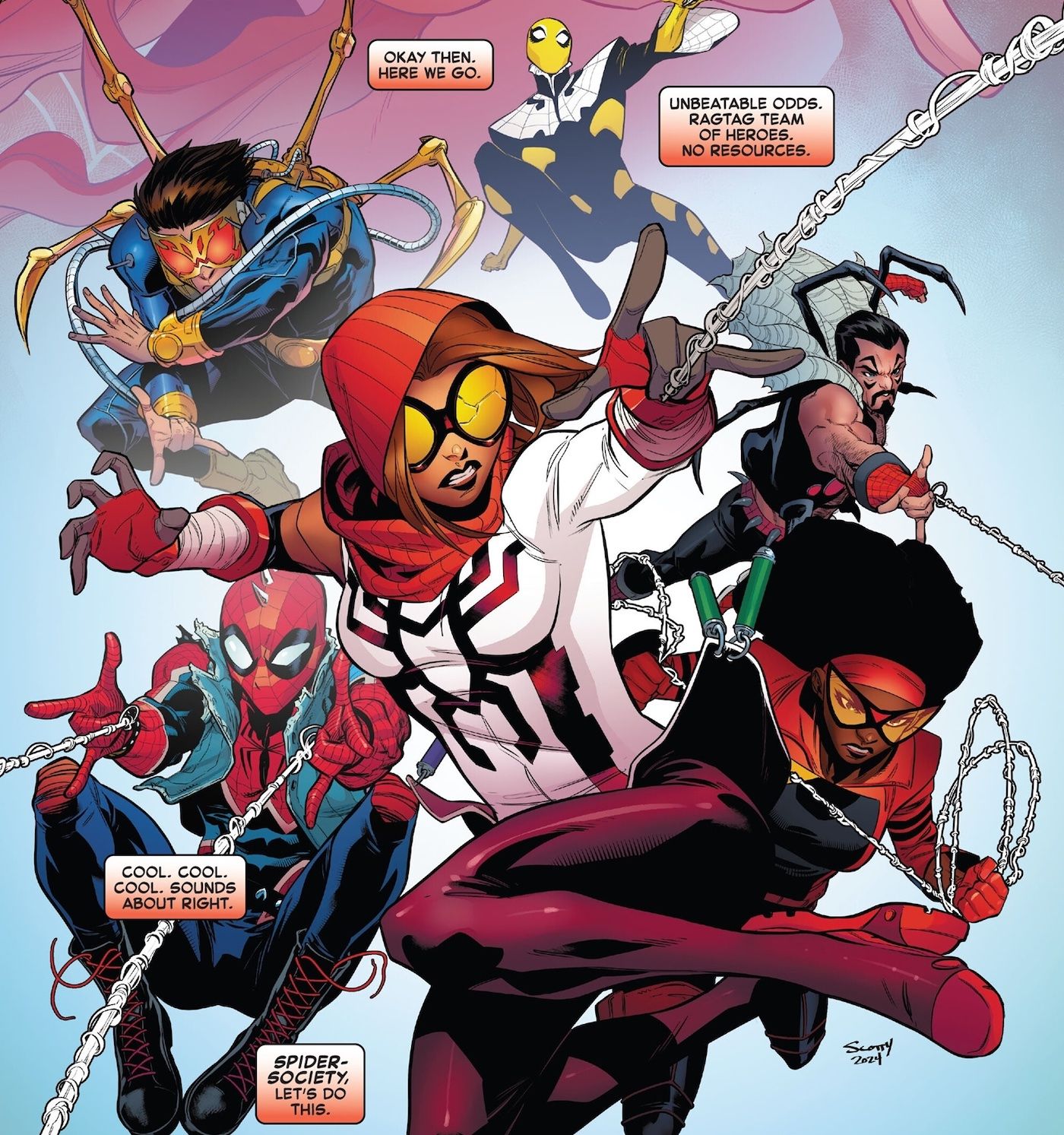 Spider-Girl leads the new Spider-Society team