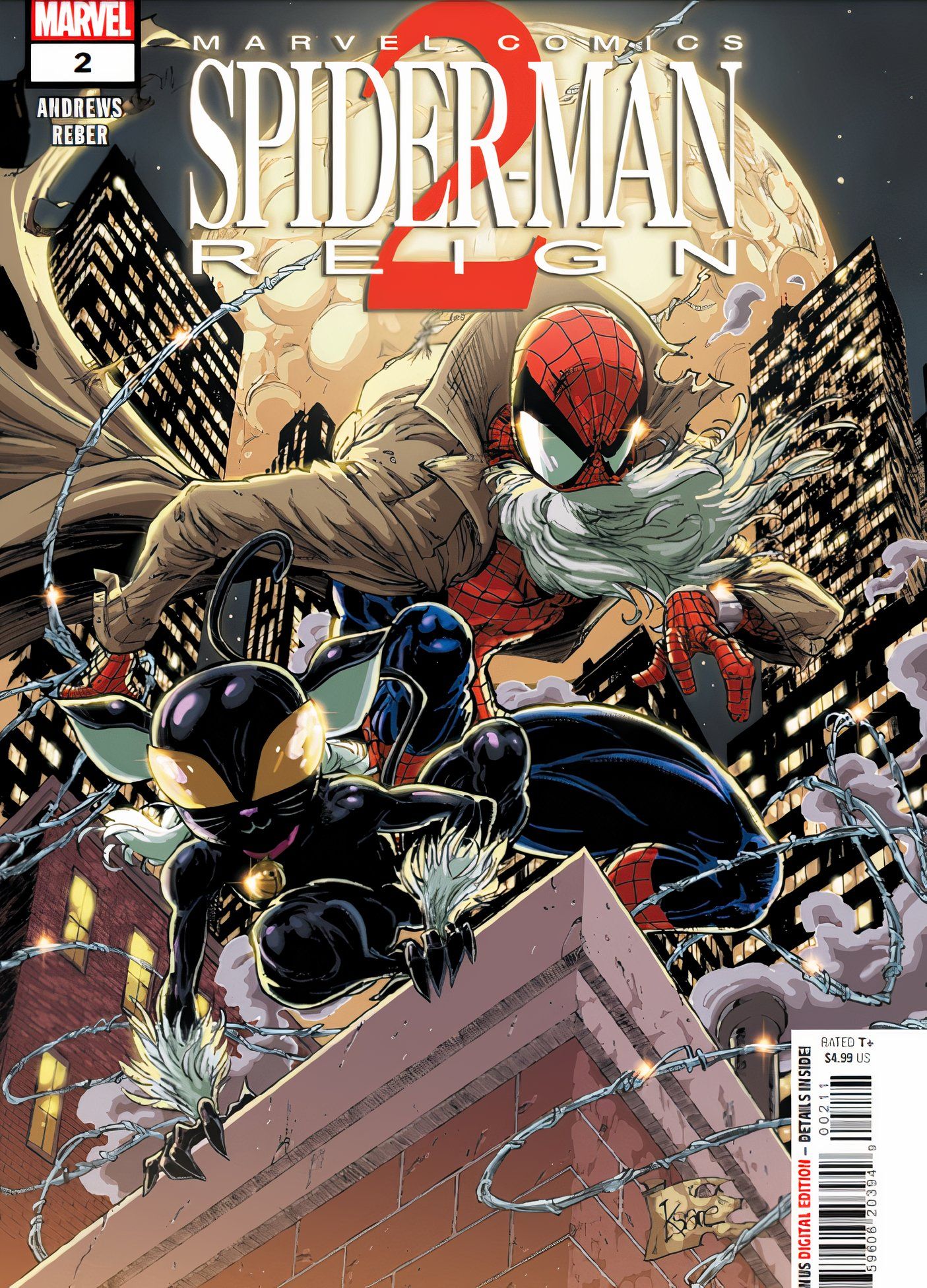 Capa do Homem-Aranha 2 Reign, apresentando o velho barbudo Homem-Aranha e seu companheiro.