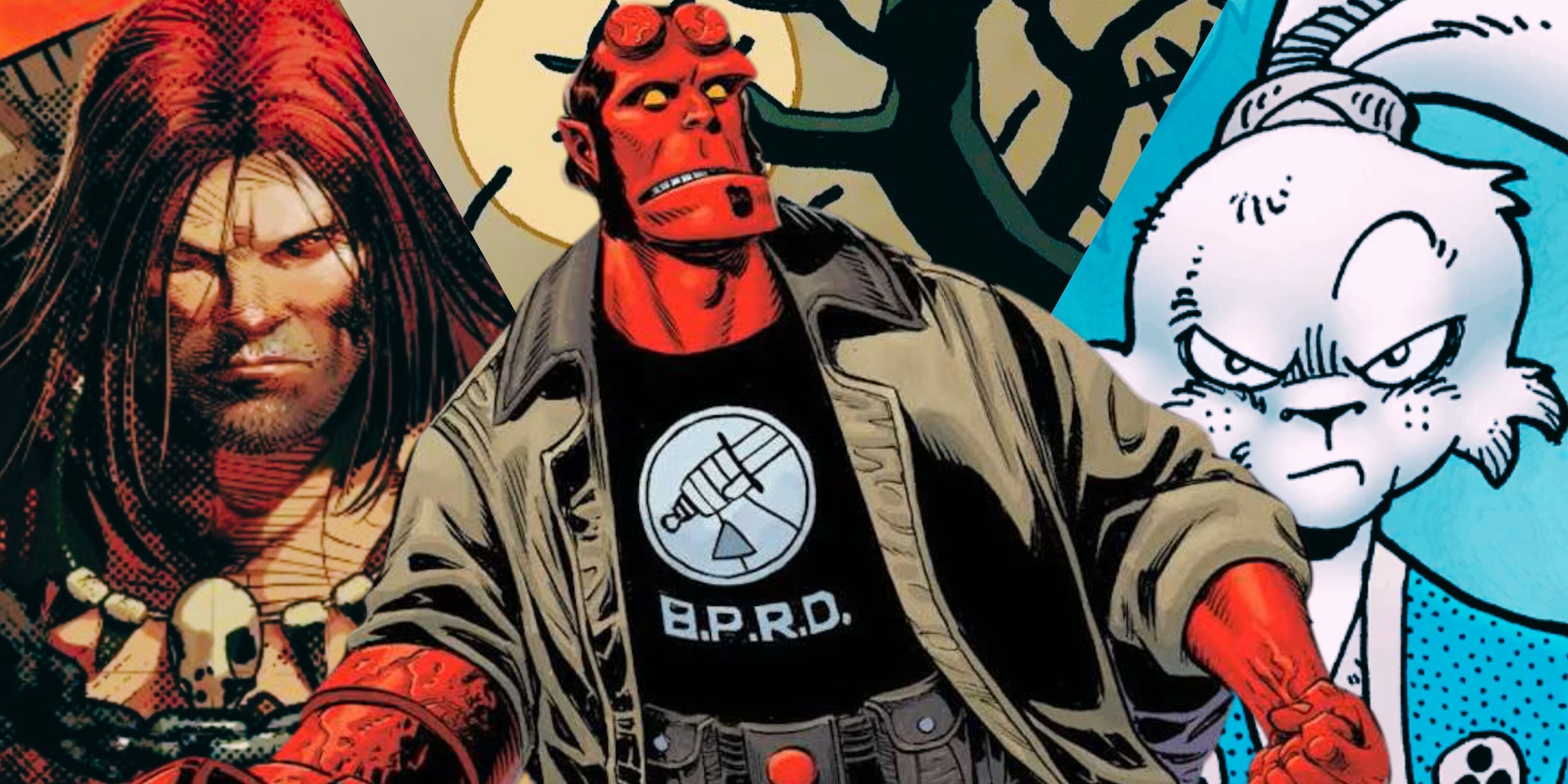 Composite image Berserker Unbound, Hellboy, Usagi Yojimbo